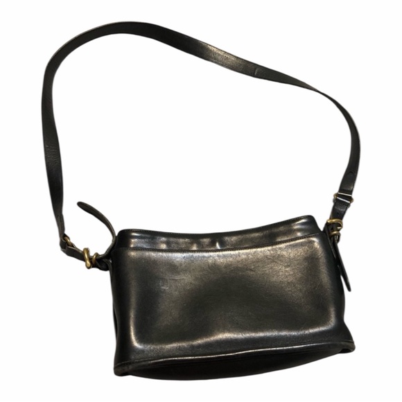 バッグ COACH Vintage Leather Black Shoulder Bag Vintage Coach Black Leather Shoulder Bag